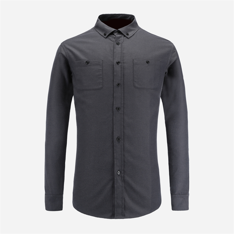 Custom Men's Dark Gray Cotton Shirt for Work