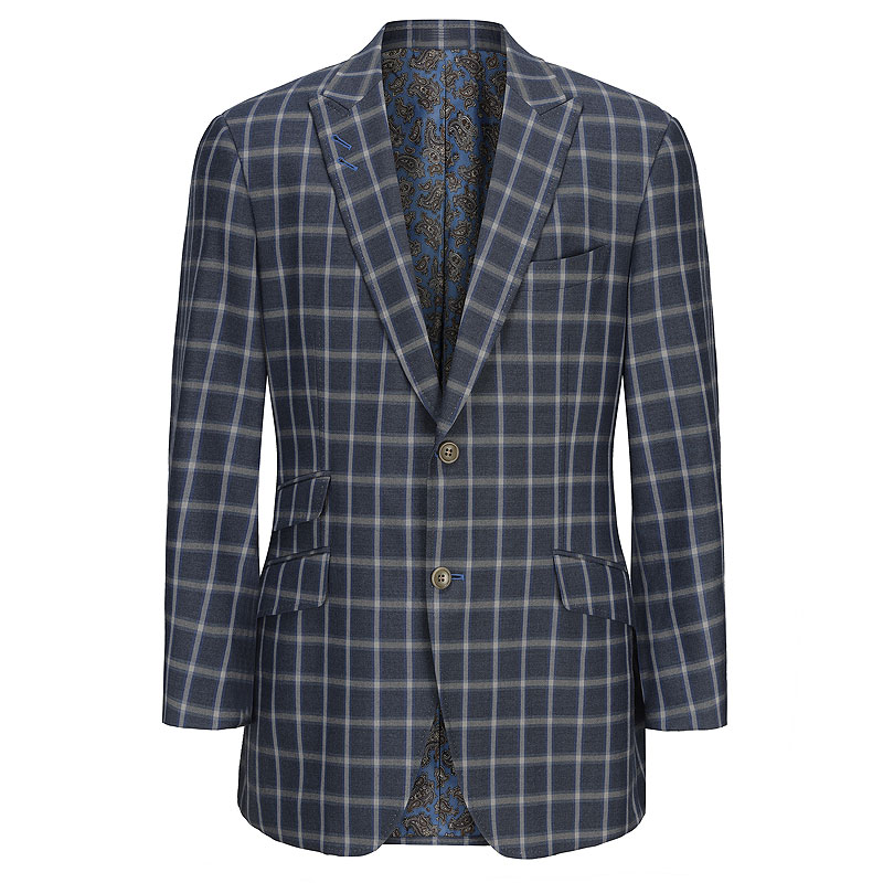 Classic Ticket Pocket Checked Pattern Blazer for Men