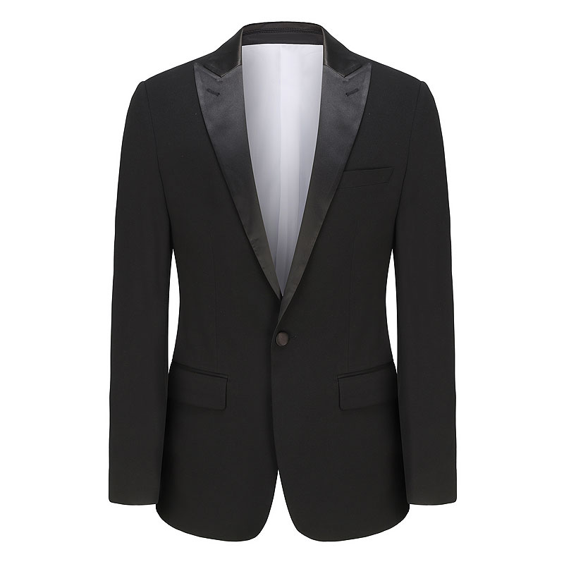 Elegant One-Button Black Groom's Tuxedo Jacket