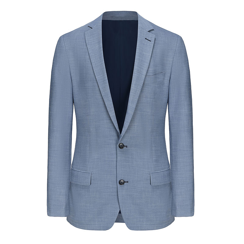 Classic Two-Button Blue-Grey Men's Suit