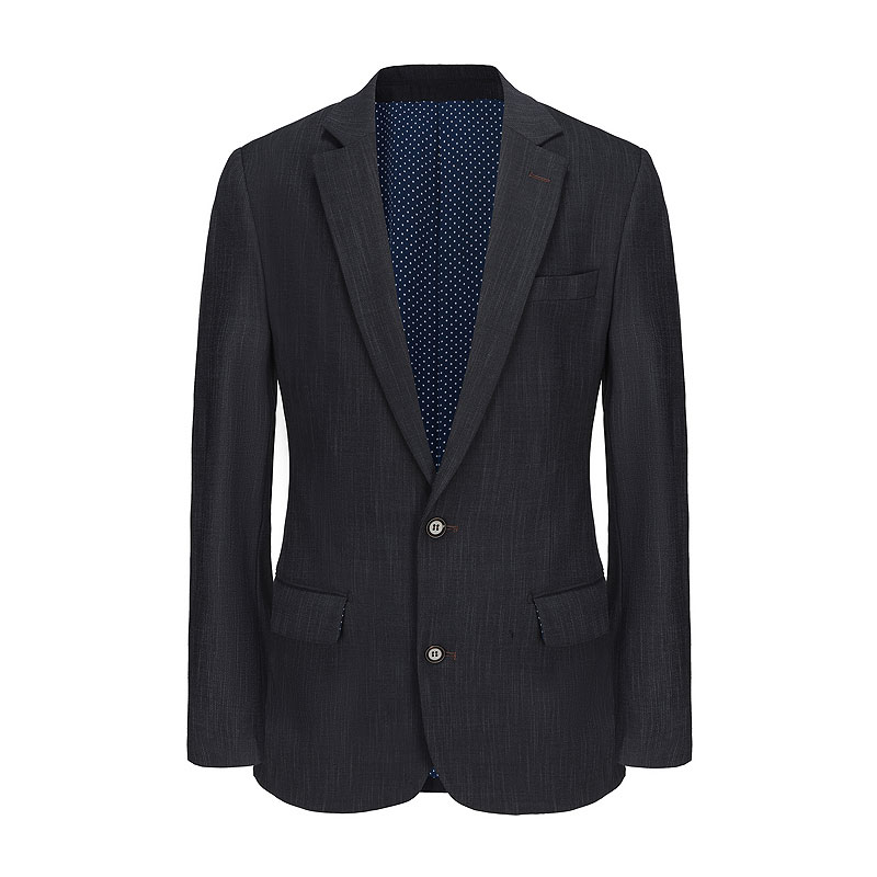 Textured Brushed Black Men's Suit Jacket