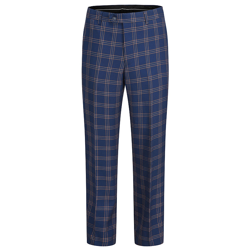 Men's Slim Fit Plaid Patterned Dress Pant