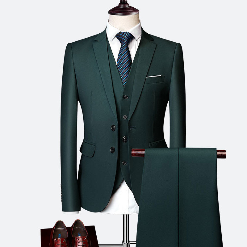 Custom Unique Solid Color 3-Piece Style Suit Set for Formal Occasion